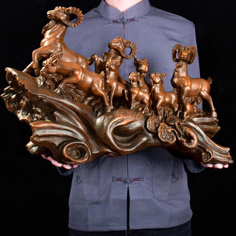 三阳开泰羊摆件风水招财家居客厅电视酒柜玄关博古架新房乔迁礼品