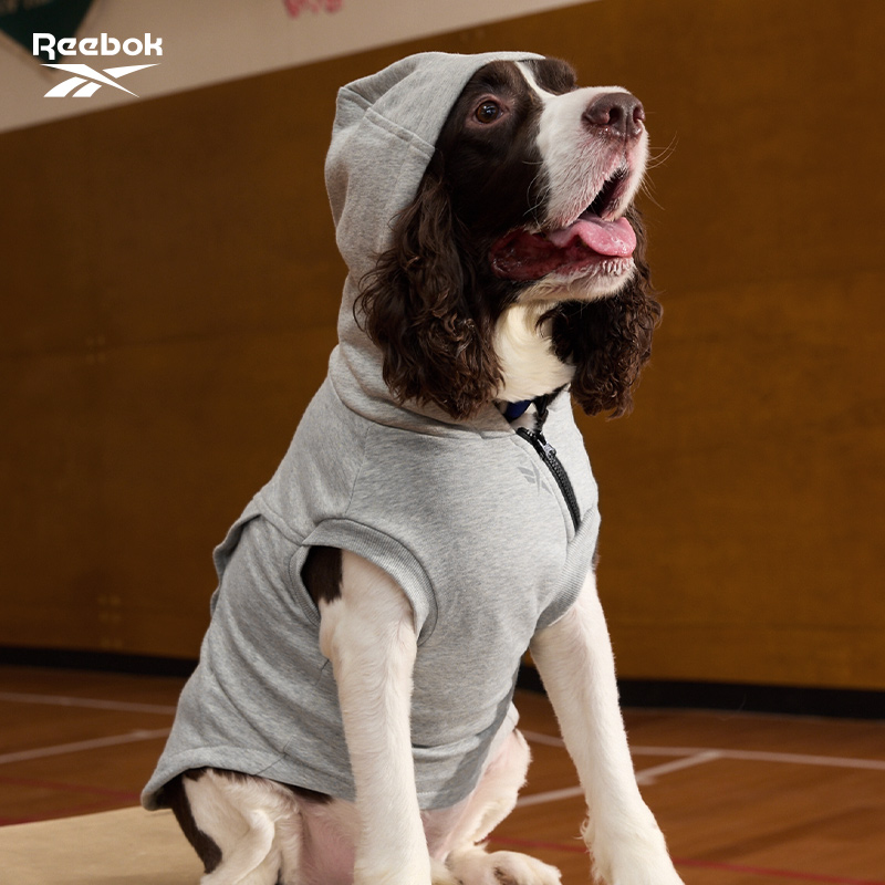 Reebok锐步宠物狗狗保暖连帽卫衣中大型犬秋冬衣服衣边牧柯基柴犬