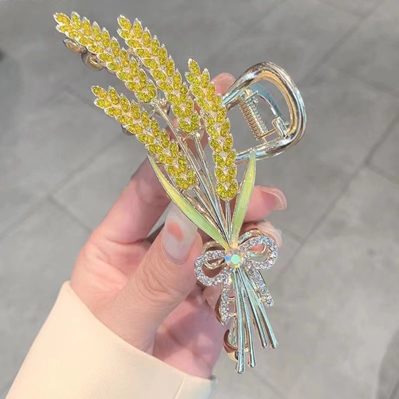 大麦穗高级感发夹后脑勺盘发抓夹女发卡夏季大号优雅鲨鱼夹子