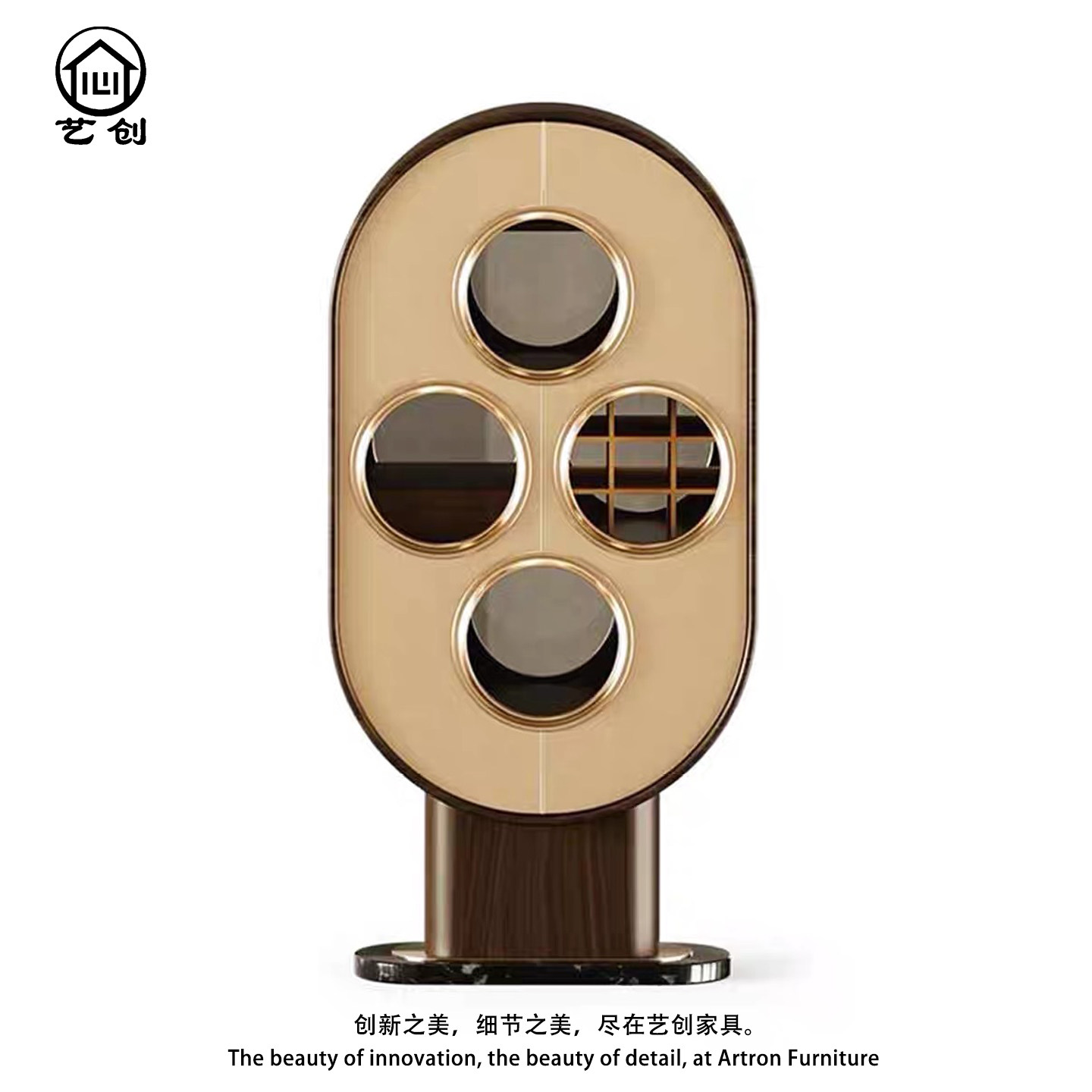 个性创意轻奢实木酒柜别墅豪宅家用高级感艺术红酒柜设计款展示柜