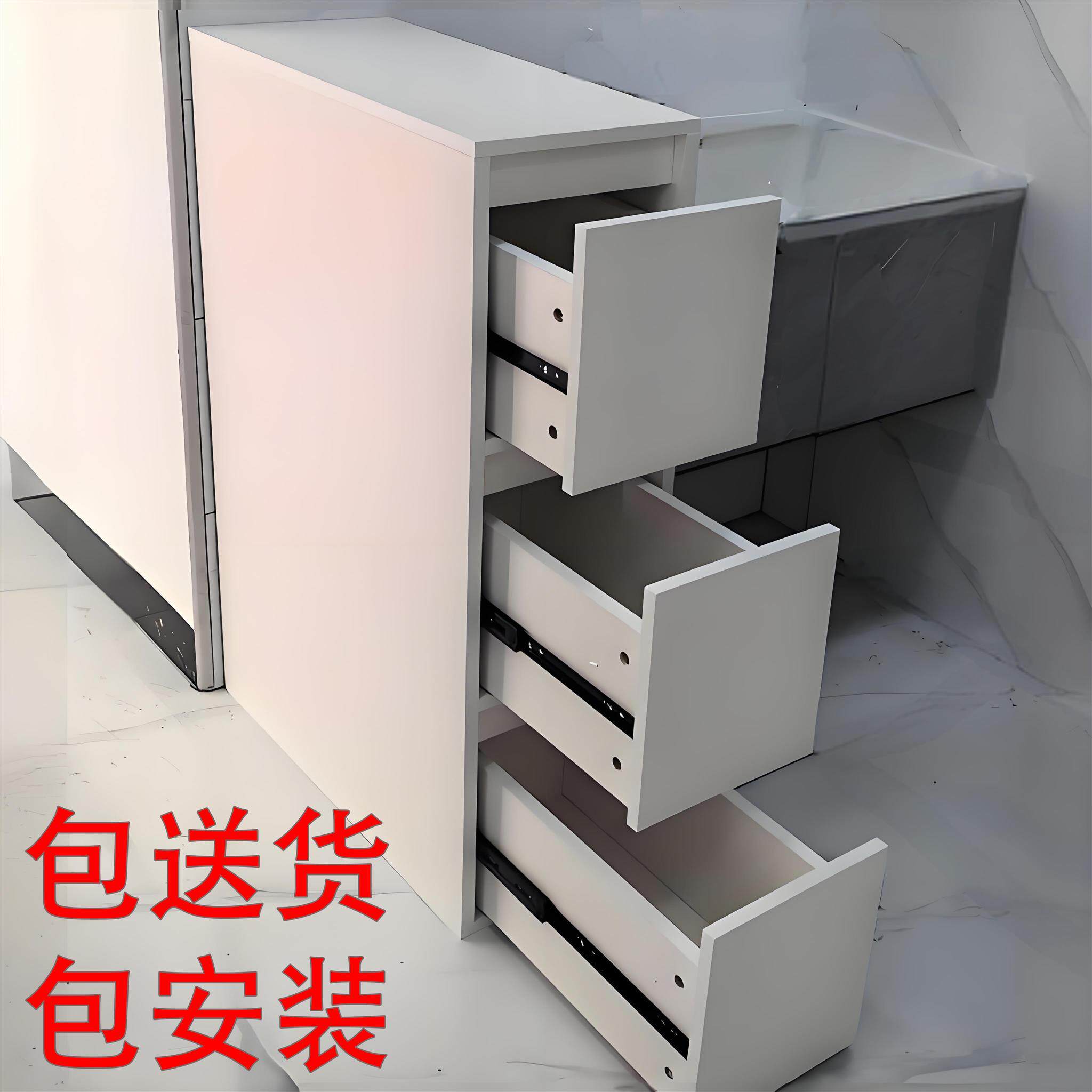 浴室半墙柜卫生间隔断柜储物柜洗手台侧边柜干区湿区一体柜洗漱盆