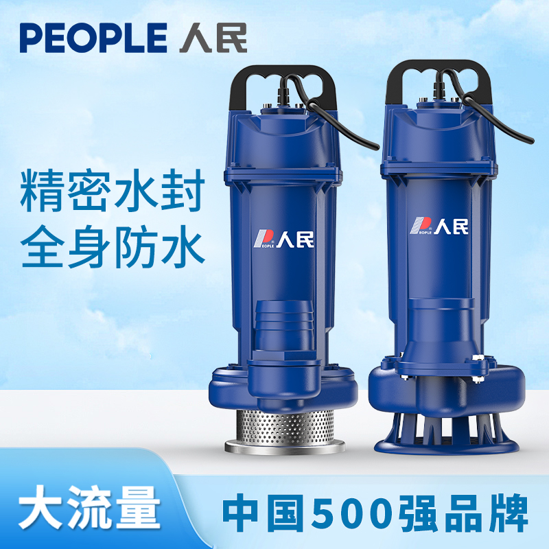 人民无刷直流潜水泵24V48V60V72V电瓶车家用抽水泵农用灌溉污水泵