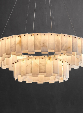 天然云石全铜吊灯轻奢北欧客厅灯后现代简约餐厅卧室中山灯具