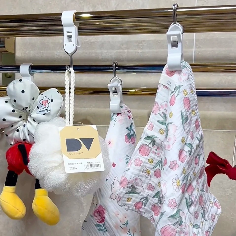 双头夹管挂钩多功能手套夹子可挂可夹的厨房毛巾架可活动旋转S型