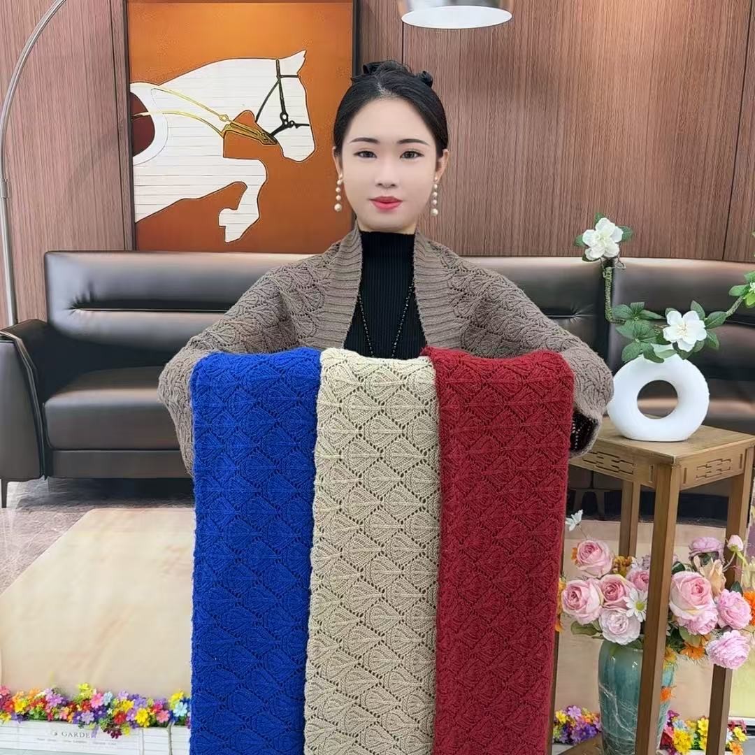 2026新款密织开衫长袖披肩韩版纯色外搭高端女士外套时尚洋气高档