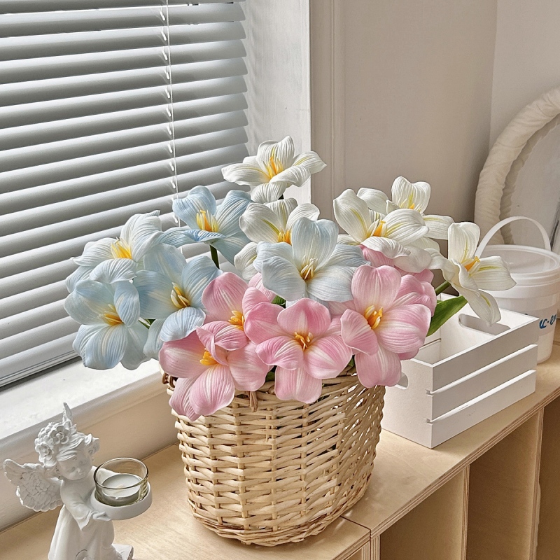 速发高端客奢郁金香假花摆设轻厅家居装饰仿塑花生料花艺摆件