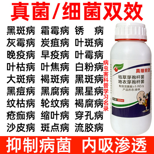 菌立清治病害根腐枯黄白粉病炭疽病霜霉病果树蔬菜花卉微生物菌剂