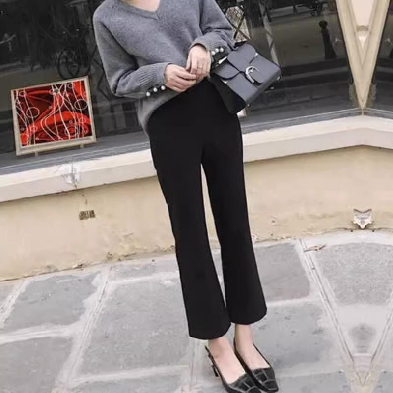 微喇裤女九分小个子夏季薄款凉感高腰九分西装裤显瘦垂感大码女裤