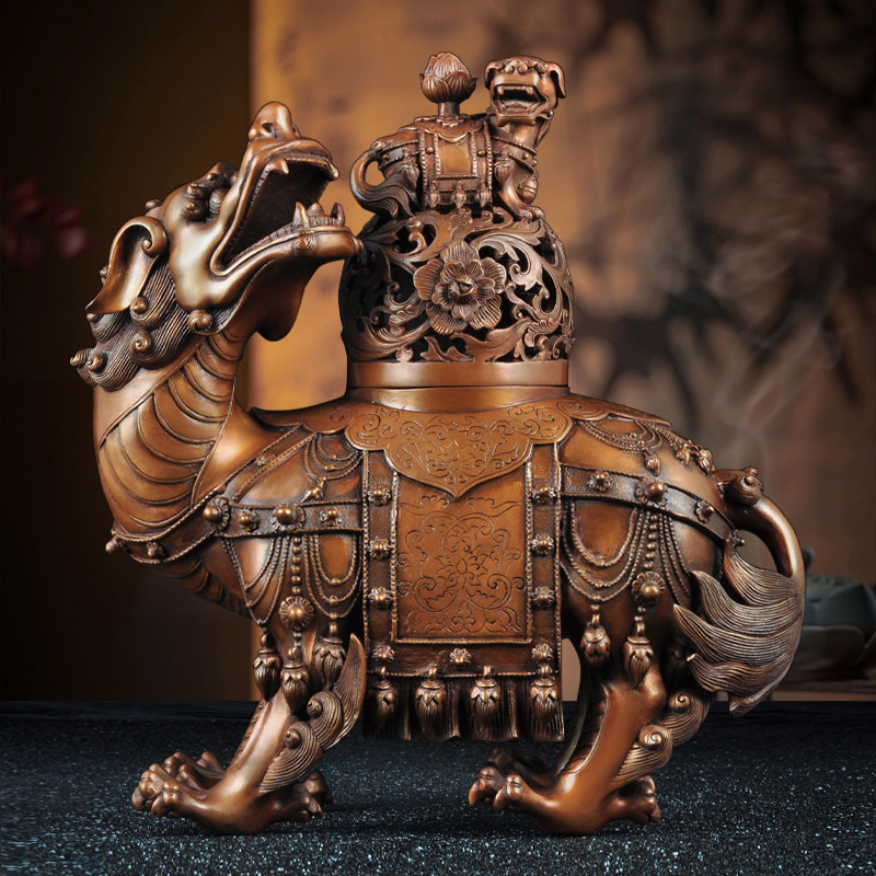 紫铜狮钮瑞兽熏香炉貔貅摆件禅室静心修禅茶室香道香炉檀香香薰炉,家居饰品,桌面摆件,淘宝优惠券,粉丝福利购,淘宝优惠卷