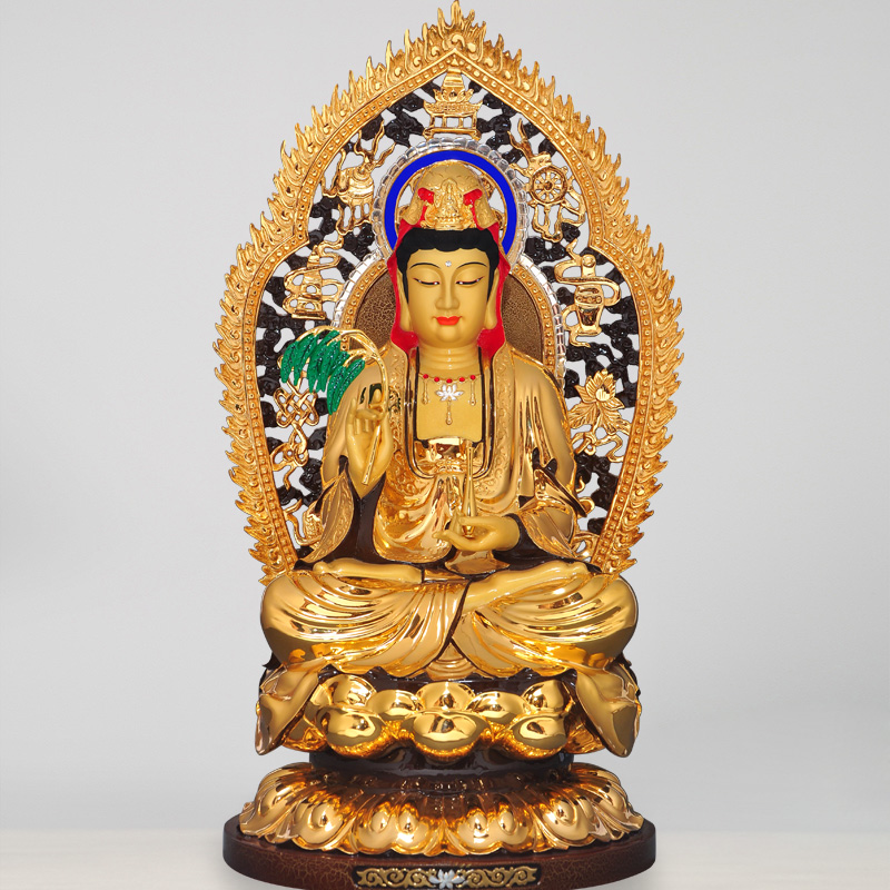 台湾全铜鎏金滴水观世音菩萨佛像摆件大号居家佛堂寺庙供奉工艺品