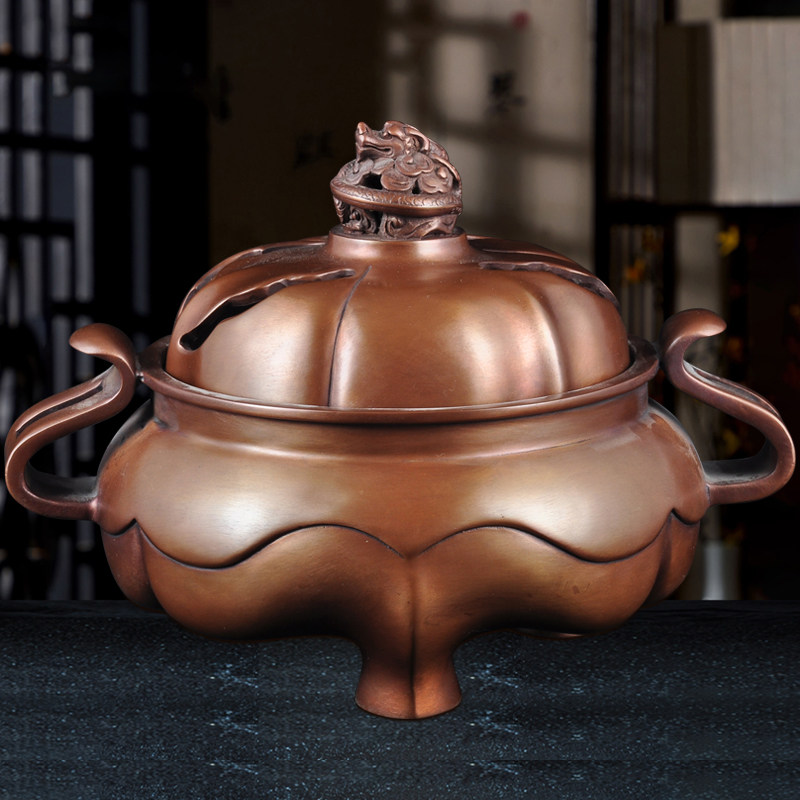 紫铜乾清宫熏炉香道香炉客厅茶室书房静心安神檀香沉香盘香香薰炉,家居饰品,桌面摆件,淘宝优惠券,粉丝福利购,淘宝优惠卷
