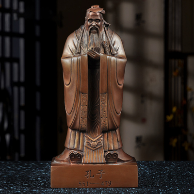 紫铜孔子摆件孔子像孔夫子站像