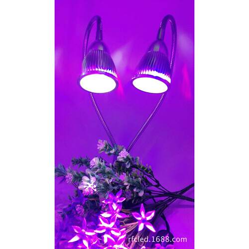 LED植物灯 10W夹灯植物灯 5w*2双头软管植物补光灯家用生长灯