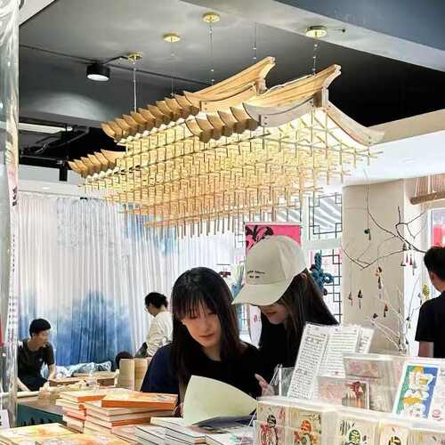 中山订制实木宋式美学房子吊灯餐厅灯具创意非标工程吊灯