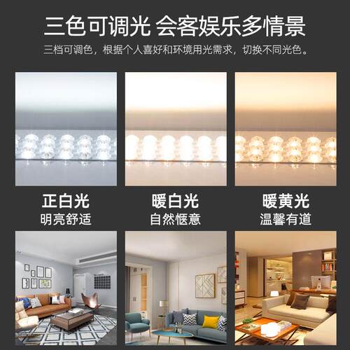 灯带led灯条圆形替换灯芯三色变光造灯丝芯珠吸免改磁螺家用20220