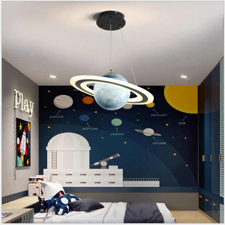 网红星球吊灯轻奢创意星空卧室餐厅客厅灯具北欧流浪地球儿童房灯