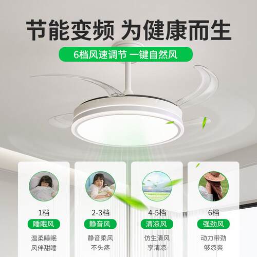 隐风扇灯20扇25新款吊卧吸顶形家用客厅79607餐厅室带电扇一体吊