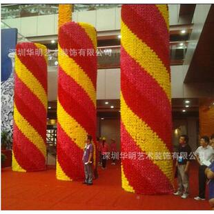 45452节日庆绢花柱大活动会场场型密景观花柱景观庆典商开业用典