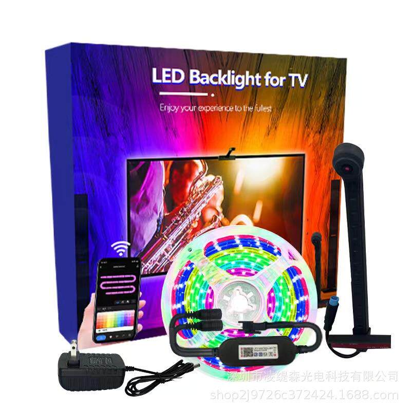 跨境热销流光溢彩TV显示器同步电视背景氛围灯带LED幻彩灯带套装