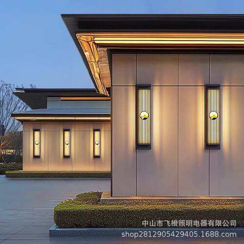 太阳能户外壁灯庭院围墙中式壁灯别墅阳台大门壁灯免接线防水