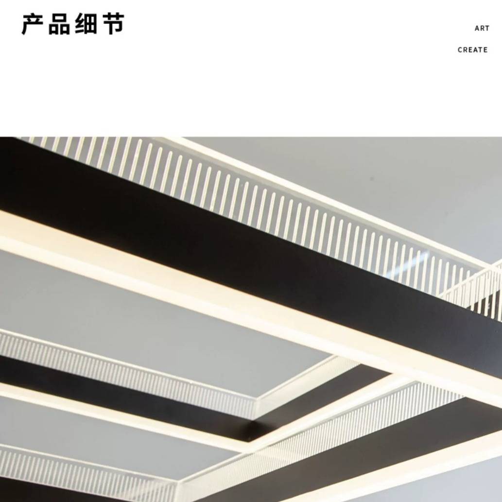 客厅吊灯主灯2025新款方形极简轻奢大气意式现代简约餐厅中山灯具