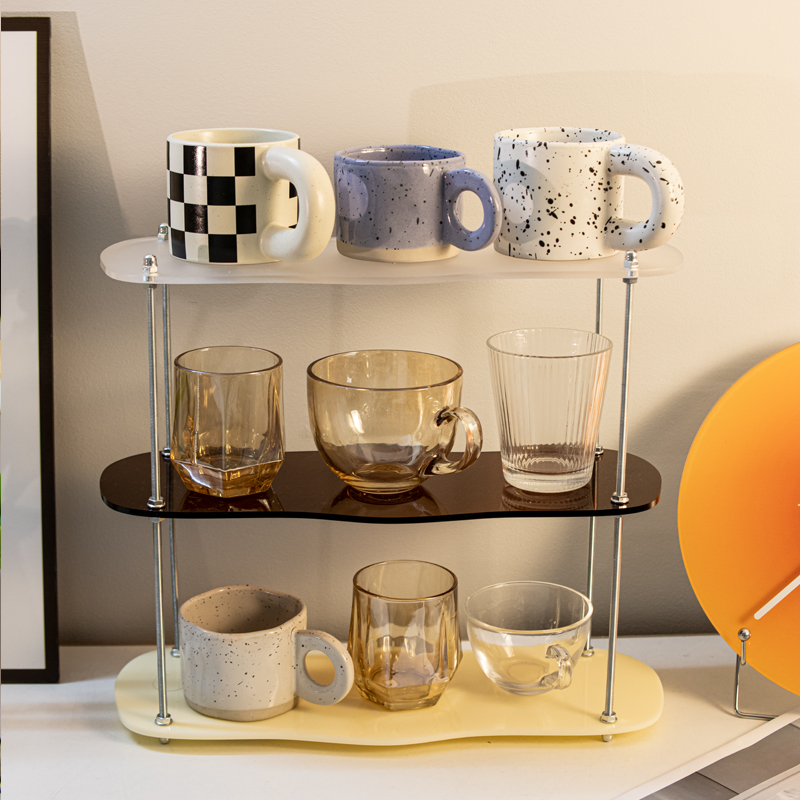 亚克力杯架ins风杯子收纳置物架桌面家居摆件创S意马克杯水杯架子
