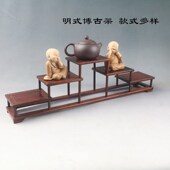 红酸枝中式 博古架多宝格置物展示架茶壶盆K景花瓶瓷器摆件实木底