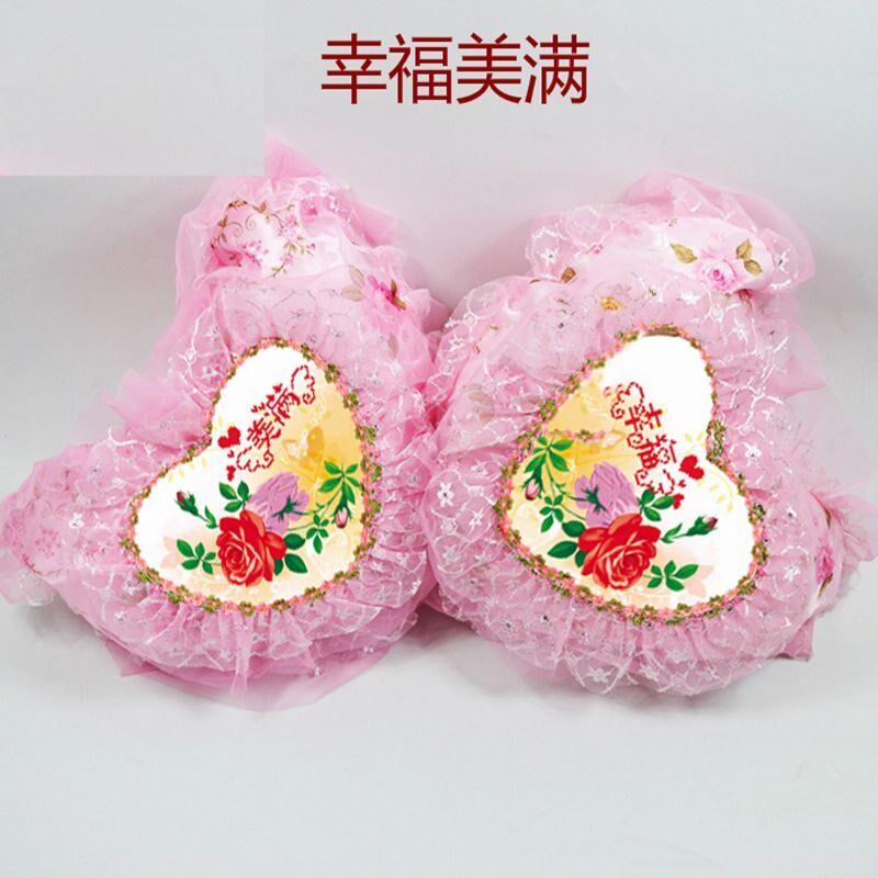 新款心形十字绣抱枕m爱心桃心可爱个性情侣喜庆婚庆爱情礼物靠垫5