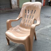 塑料加厚靠背沙滩椅躺椅休闲椅塑胶高背J扶手椅大排档椅子厂家直