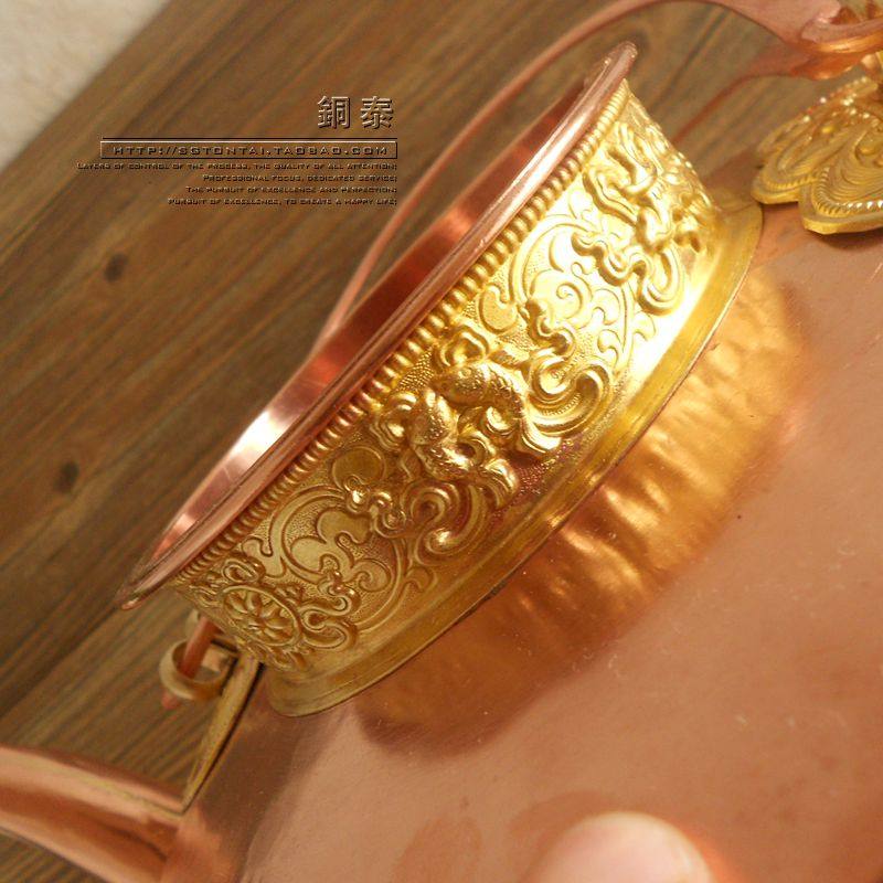 纯手工 铜c茶壶酥油茶 壶烧水壶大铜壶手工铜酒壶铜茶壶纯紫铜藏