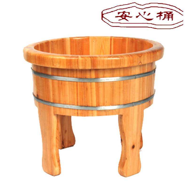 香杉木桶高脚桶木质足浴盆泡脚桶足疗桶老人专用脚盆W高34包邮冬