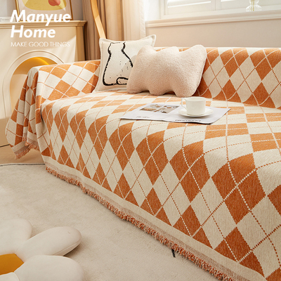 蔓越家 ins复古雪尼尔沙发巾防猫爪沙发盖布全Q包万能沙发盖巾双