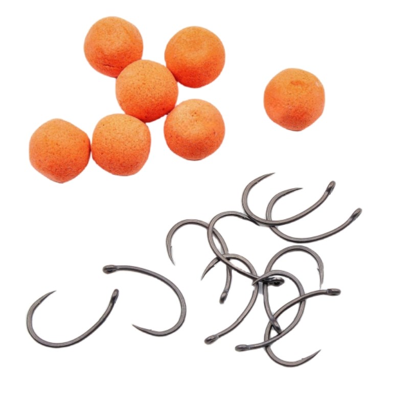 渔隼欧鲤钓科兰克朗克驼背钩鱼钩管付鲤鱼L钓钩反底钓用特氟龙涂