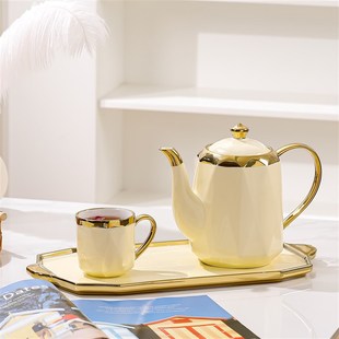 轻奢高级感水具茶壶茶杯水壶客J厅欧式 水杯套装 家用泡茶壶陶瓷茶