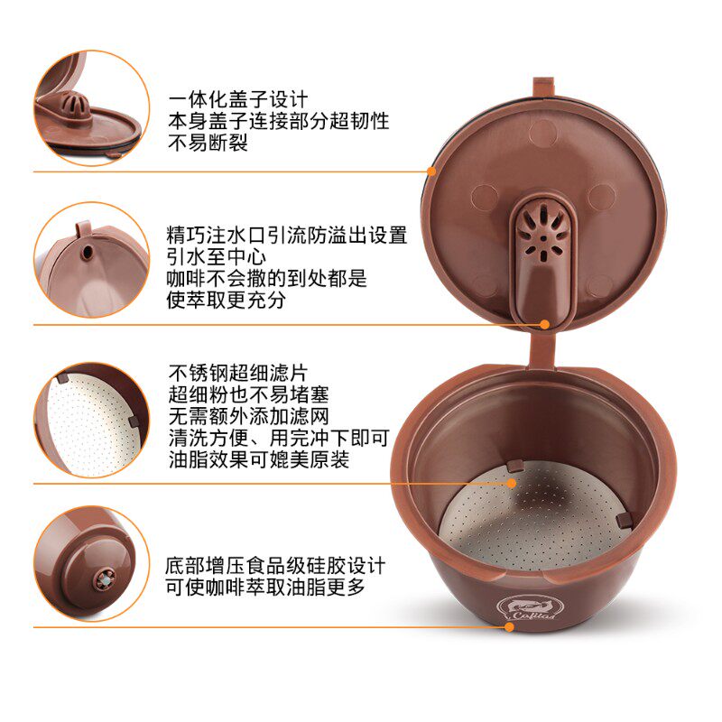 兼容多趣酷思咖啡机意式咖啡胶y囊壳不锈钢填充可循环重复使用diy