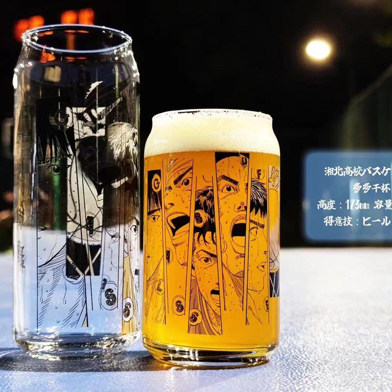 【恐龙精酿】灌篮高手全t国制霸漫画图案 可乐杯透明玻璃啤酒杯