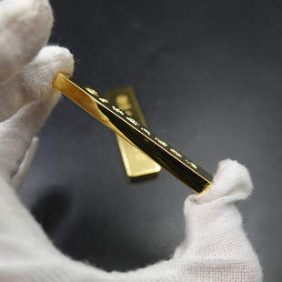 仿真工行金条 铜镀金工商银行样品金条G 金店投资摆件展示道具送