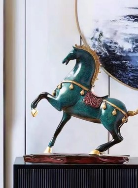 马到成功摆件玄关l客厅办公室开业礼品酒柜摆设家居胖马装饰品