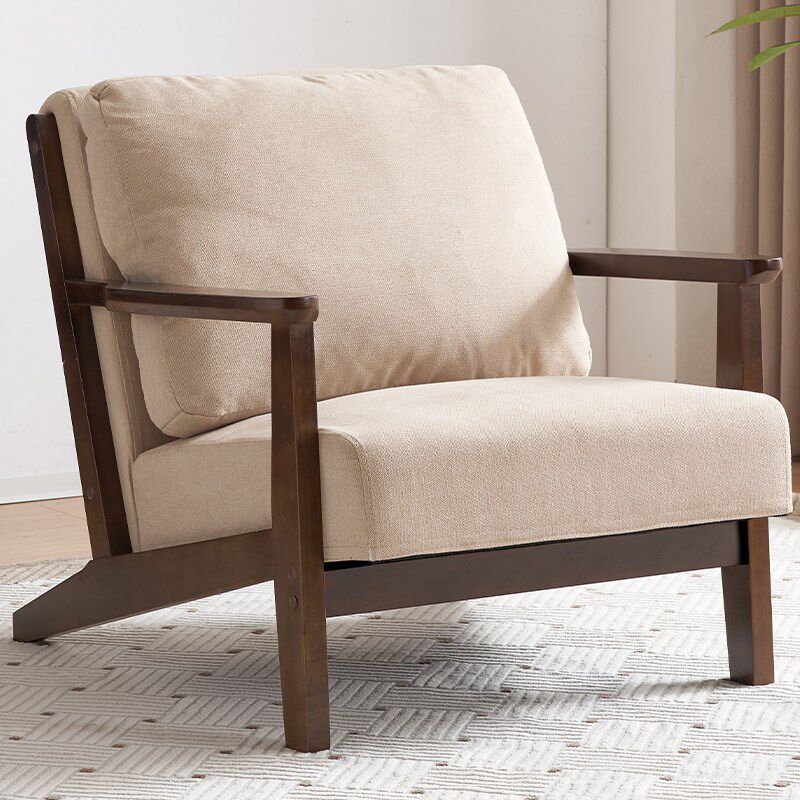 实木单人沙发g椅客厅阳台休闲椅子卧室布艺简约单椅酒店接待桌椅