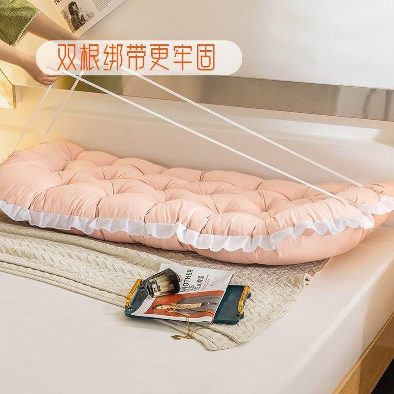 浅粉床上靠枕加高时尚床头靠垫加厚大靠背卧室榻榻米X软包双根绑