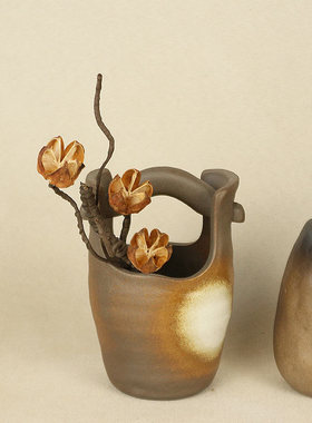 装饰品摆件家居饰品复古茶柜小B花瓶乾燥花茶桌茶室客厅房间摆设