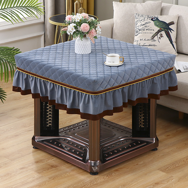 烤火桌子罩套麻将机桌布罩202A2新款烤火罩正方形加厚冬季茶几围