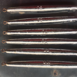 包邮五斤a装锚鱼专用铅坠长条形圆柱型防挂底铅坠带环铅坨鱼坠