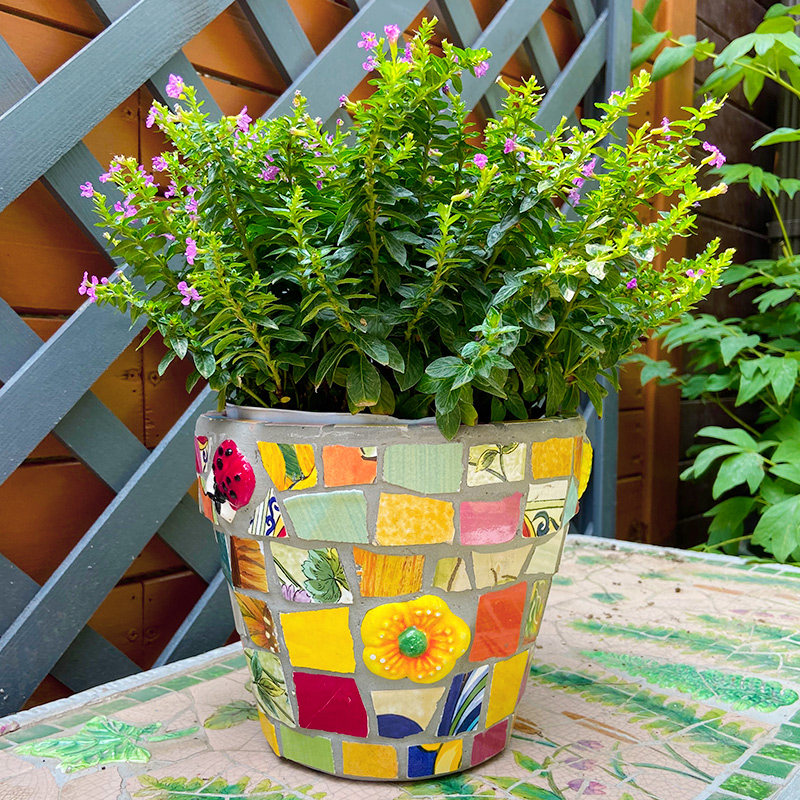 美式欧式手工马赛克r工艺花盆花器庭院阳台窗台露台装饰
