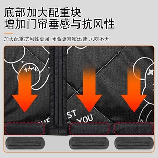 全磁a条棉门帘加厚保温防风防寒隔断空调帘免打孔磁吸家用隔 冬季
