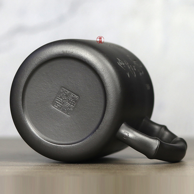 石黄紫砂杯带盖杯中式大容量泡茶杯男士高档宜兴S家用水杯陶瓷杯