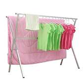 折叠晾衣架落地室内晾衣杆家用阳台室外不锈钢T凉伸缩杆晒架D