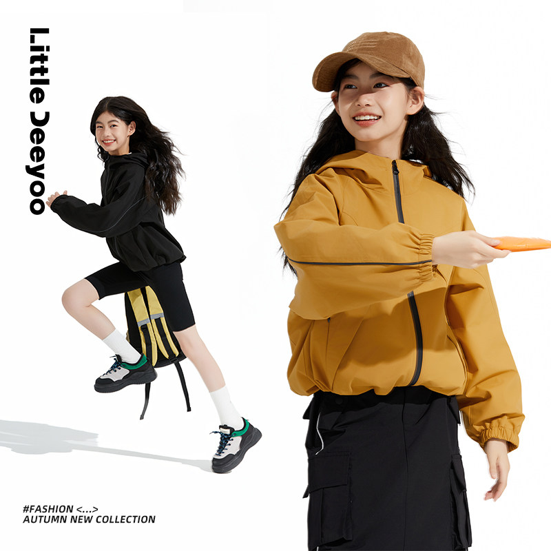 LD童装女童户外三防冲锋外套2026春秋新款大儿童防水亲子上衣春装