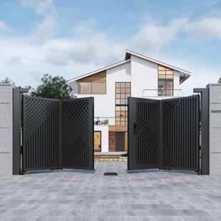 悬浮电动折叠门铝合金户外车库自动门高端智能人车分离电动户外门