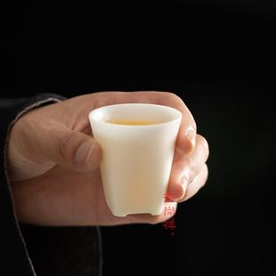 羊脂玉冰种白瓷单杯茶杯主人杯品茗杯功夫茶具茶店专用喝茶杯子
